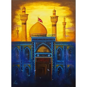 S. A. Noory, Roza Imam Hussain, 18 x 24 Inch, Acrylic on Canvas, Cityscape Painting, AC-SAN-215